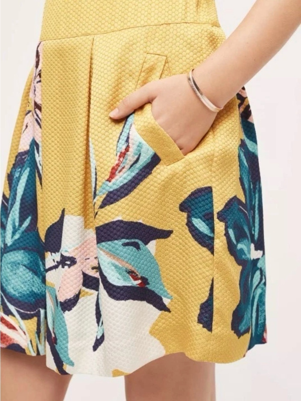 Maeve Tropicale Skirt Size 12 Golden Yellow Tropical Floral Print Anthropologie - Picture 4 of 10